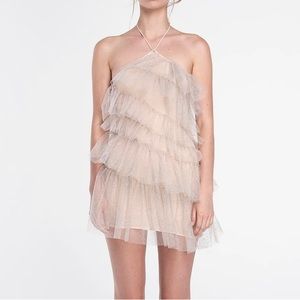 The Bar Lou Dress in Sparkle Nude